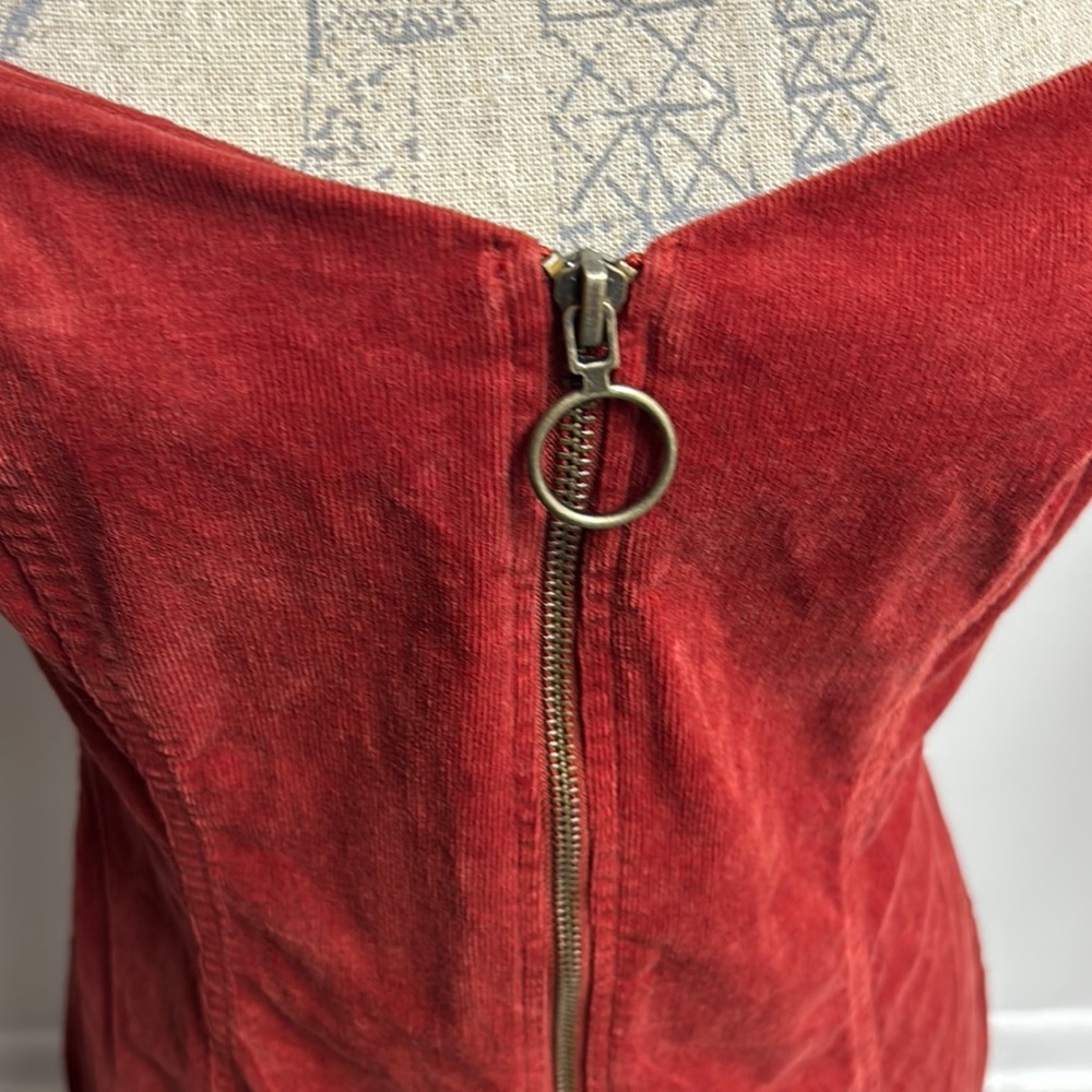 Y2K Burnt Orange Corduroy Dress - Picture 9 of 16
